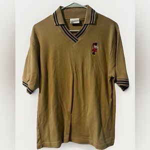 Disney Men's Brown Polo with Mickey Embroidery
